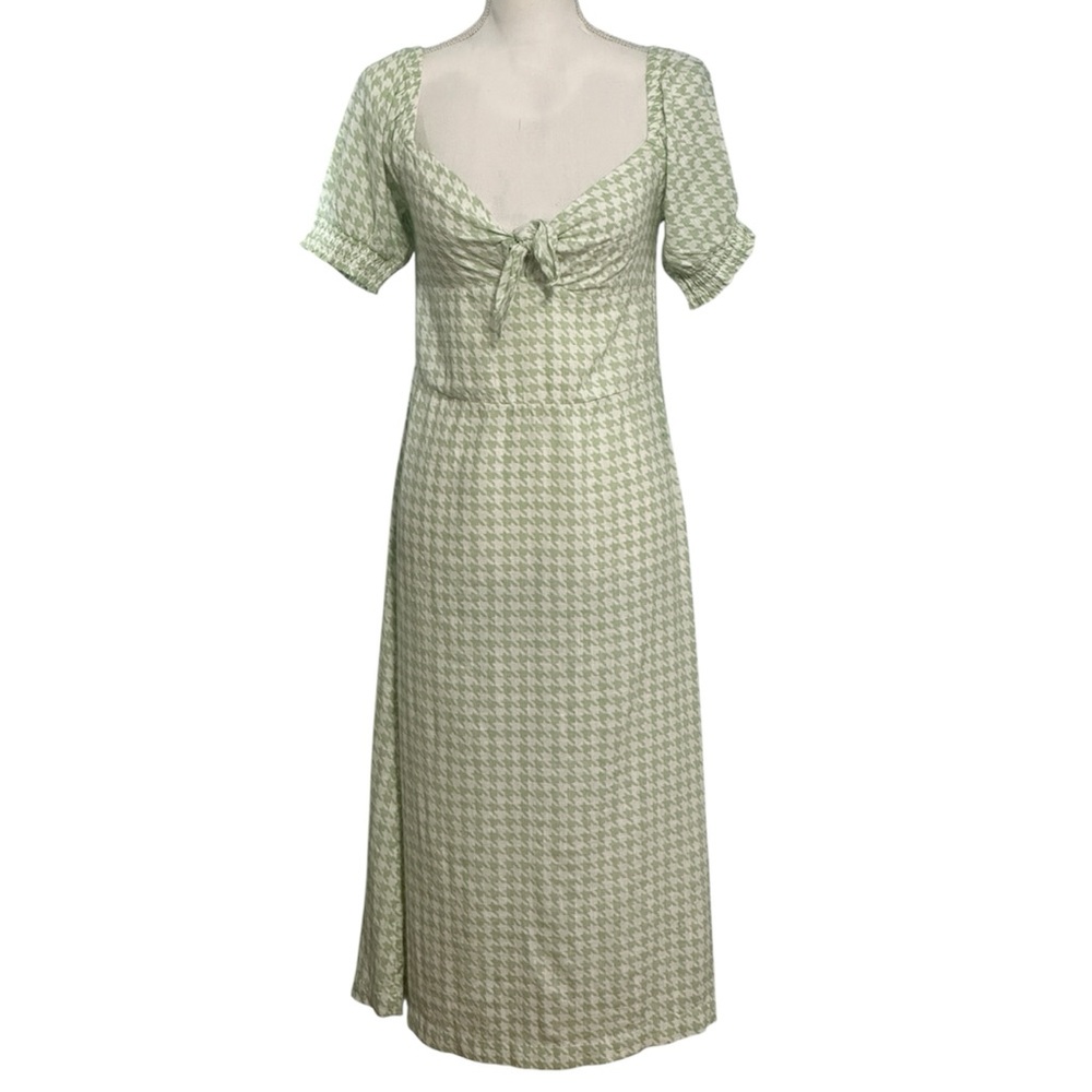 Roxy Summertime Green/White Gingham Pattern Dress NWT